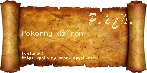 Pokorny Áron névjegykártya